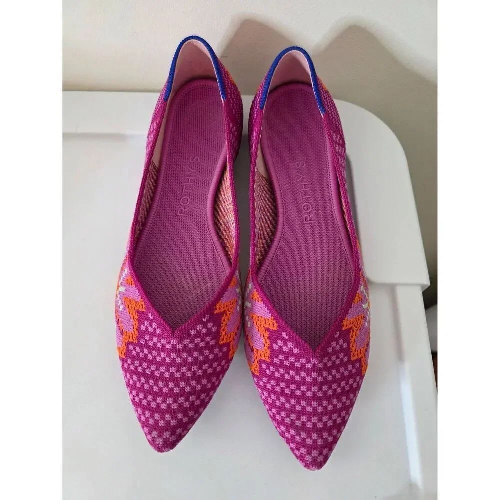 Rothy's Pink Lotus Limited Edition The Point Flats 6.5